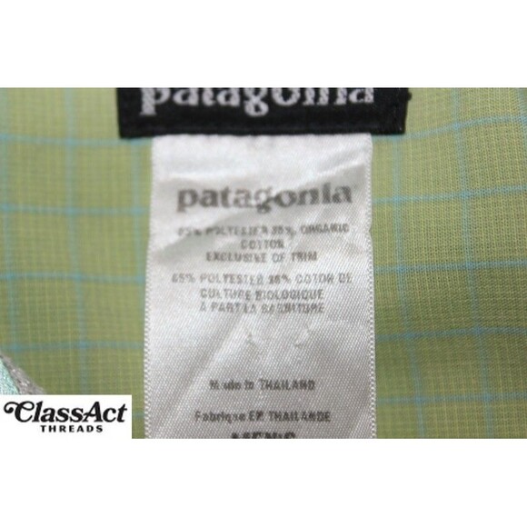 Patagonia Island Hopper Shirt Mens Long Sleeved Vented Fishing Green Checked XXL - Picture 12 of 13